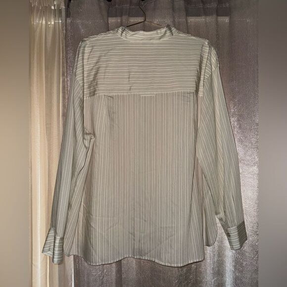 Vince Dress Shirt Pin Stripe Button Down Men’s Bone Color Off White Ivory NWT - Picture 2 of 5